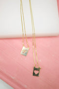 18K Gold Filled Initial Escapularios Scapulars Necklace (F87A)