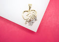 18K Gold Filled Love Flower Pendant (A139)