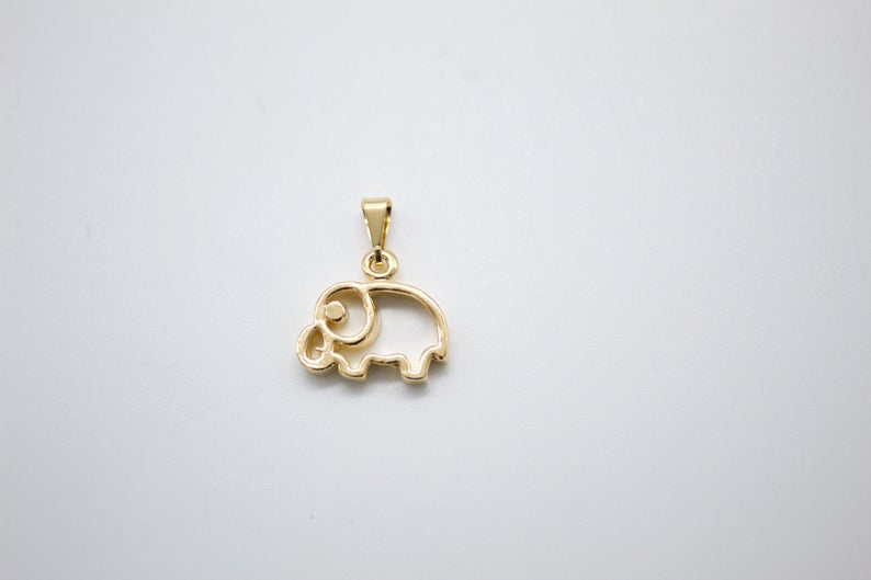 18K Gold Filled Elephant Pendant