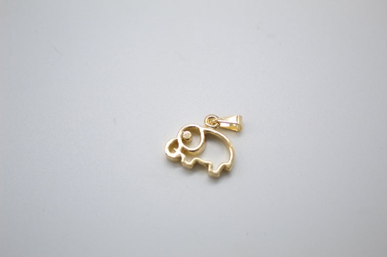 18K Gold Filled Elephant Pendant