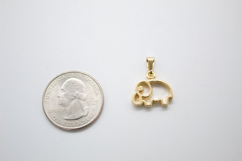 18K Gold Filled Elephant Pendant
