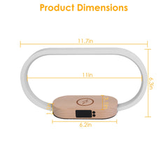 1 Set Bedside Table Lamp Touch Control Lamp With Clock Wireless Charging LED Desk Lamp Dimmable Nightstand Reading Lamp