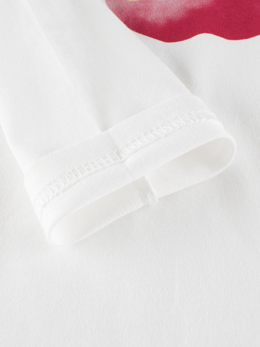 Autumn Arrival Kids Girls Unique Apple Print Crew Neck Long Sleeves Shirt