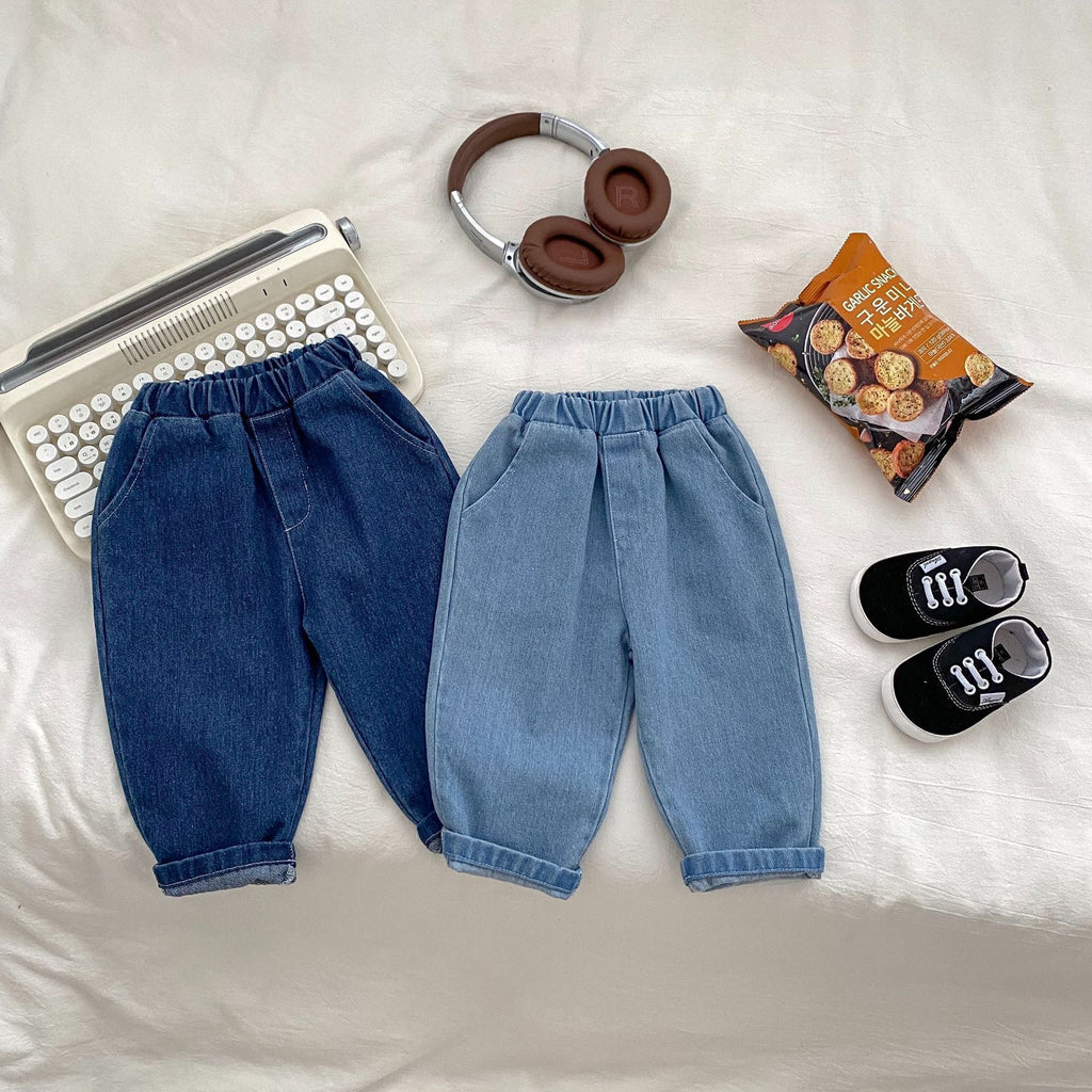 Autumn Arrival Modern Casual Boys Blue Denim Loose Versatile Pants