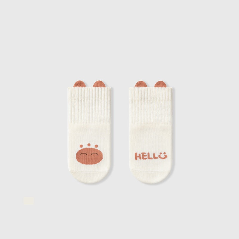 Autumn Baby Unisex Breathable Animals Cartoon and Flower Pattern Color Patchwork Thin Socks