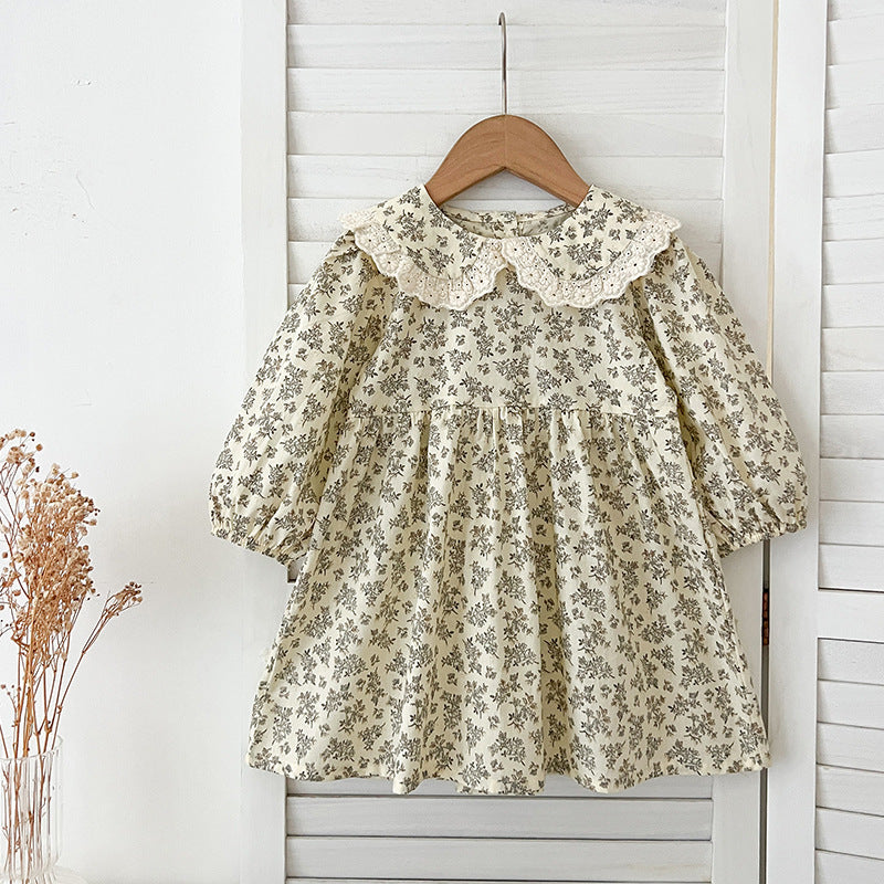 Arrival Spring Baby Kids Girls Long Sleeves Floral Print bodysuit and Dress – Princess Sister Matching Set