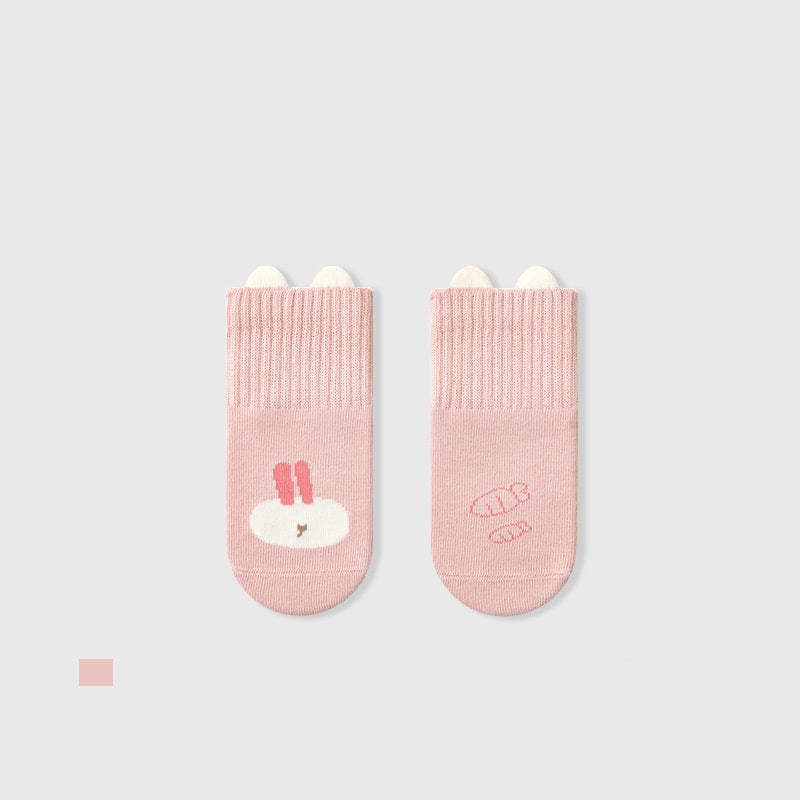 Autumn Baby Unisex Breathable Animals Cartoon and Flower Pattern Color Patchwork Thin Socks