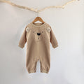 Autumn and Spring Arrival Baby Unisex Long Sleeves Teddy Bear Pattern Cute Rompers