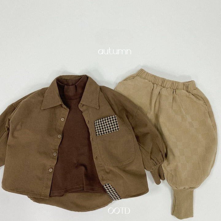 Baby Solid Color Plaid Patched Design Quality Personalized Cardigan Jacket