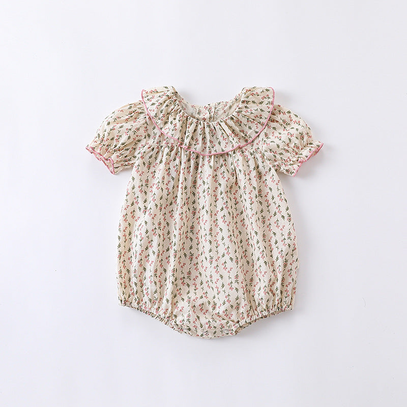 Baby Ditsy Flower Graphic Puff Sleeves bodysuit&Sets