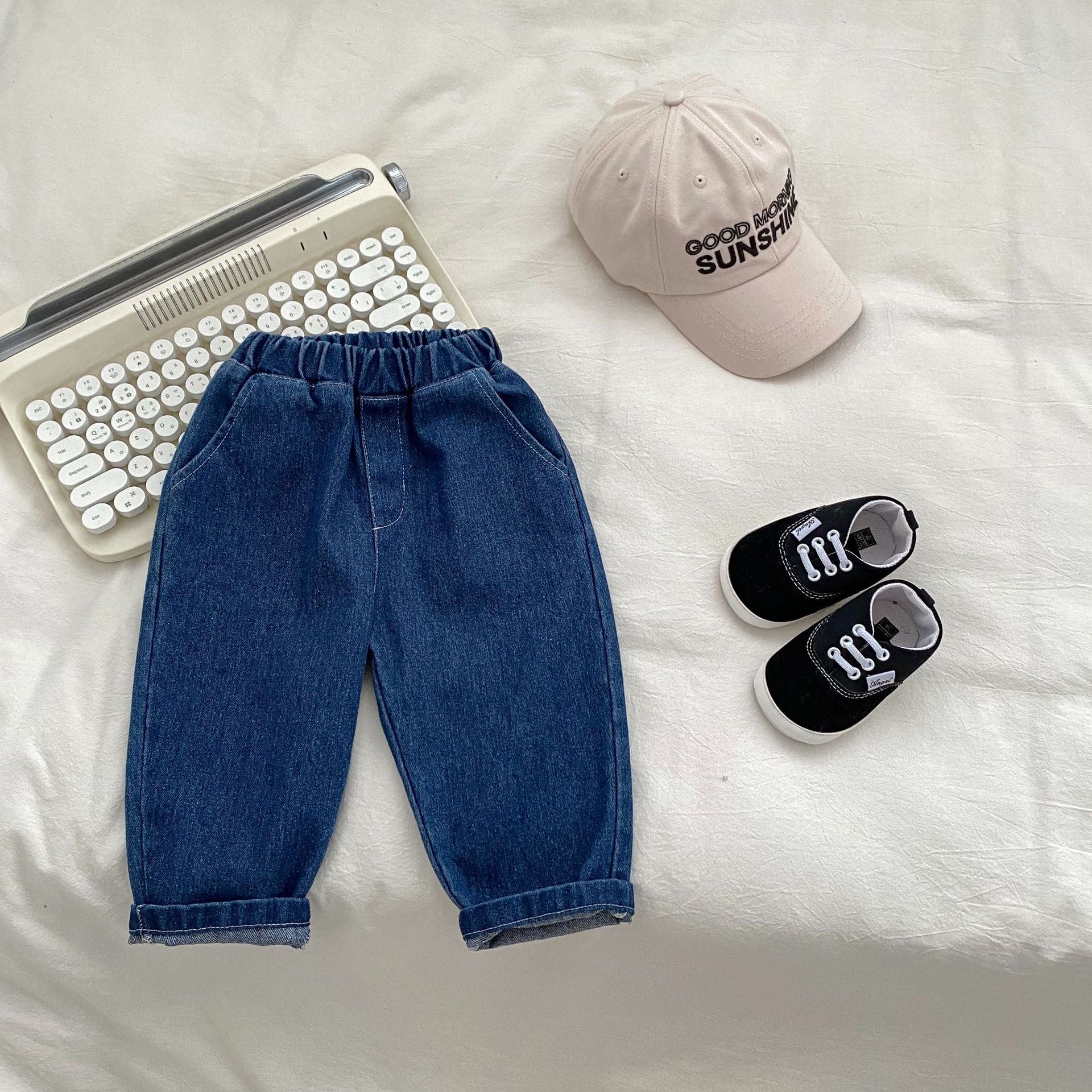 Autumn Arrival Modern Casual Boys Blue Denim Loose Versatile Pants