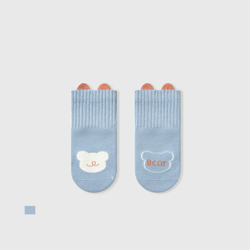 Autumn Baby Unisex Breathable Animals Cartoon and Flower Pattern Color Patchwork Thin Socks