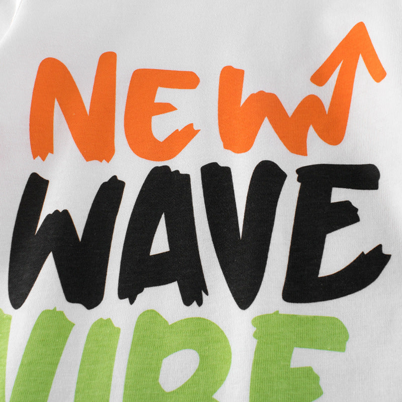 Baby Boy Colorful Slogan Print False Design Long-Sleeved Shirt