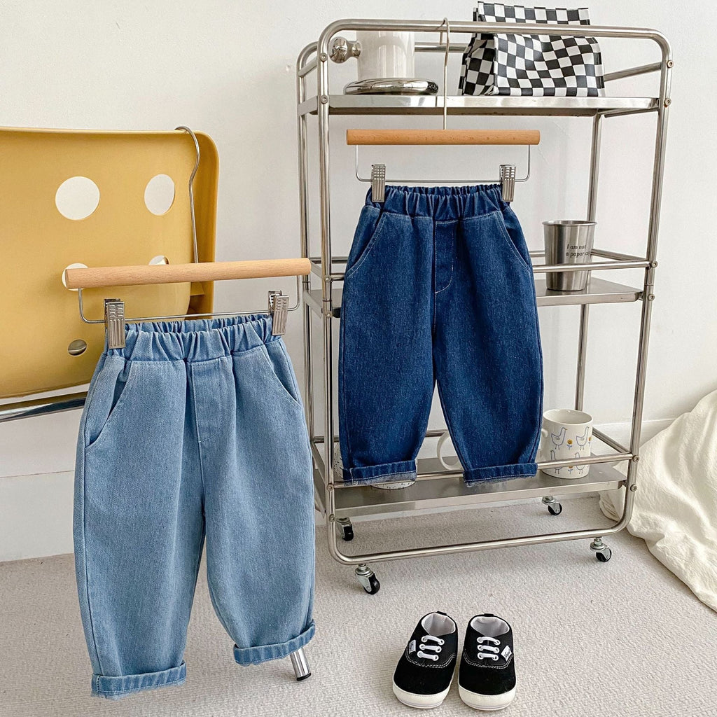 Autumn Arrival Modern Casual Boys Blue Denim Loose Versatile Pants