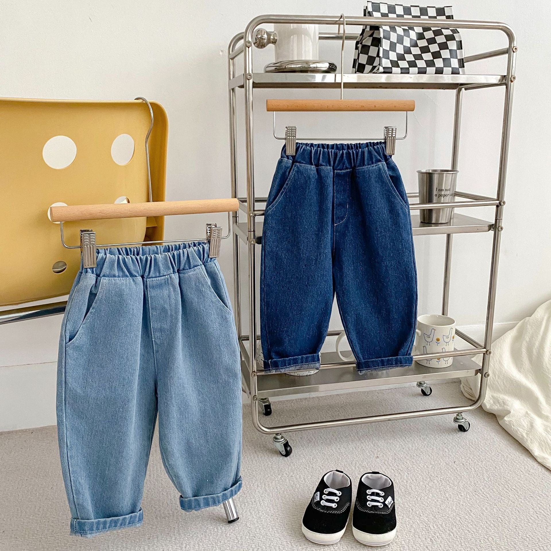 Autumn Arrival Modern Casual Boys Blue Denim Loose Versatile Pants