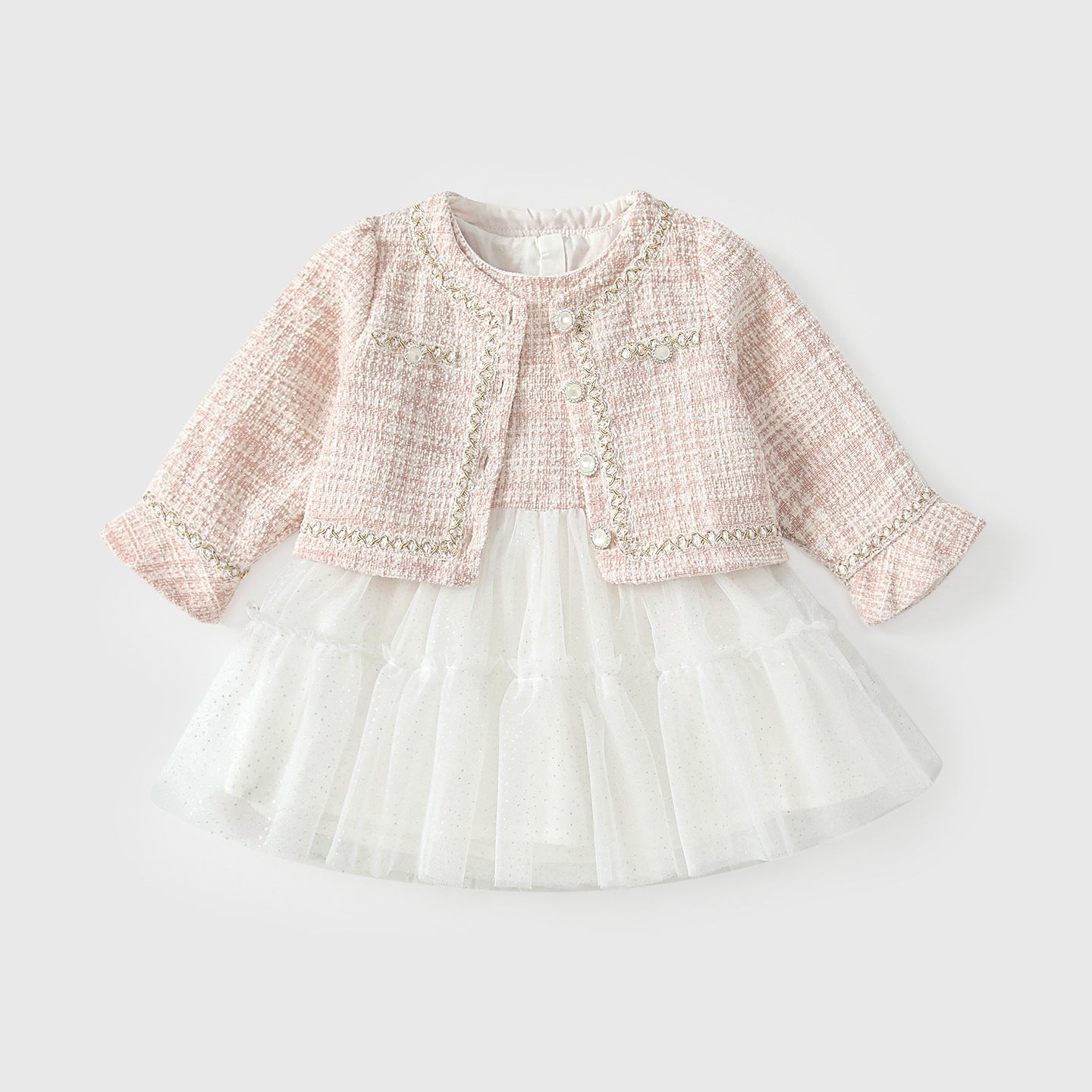 Arrival Autumn Baby Kids Girls Color Patchwork Sleeveless Plaid Dress and Cardigan