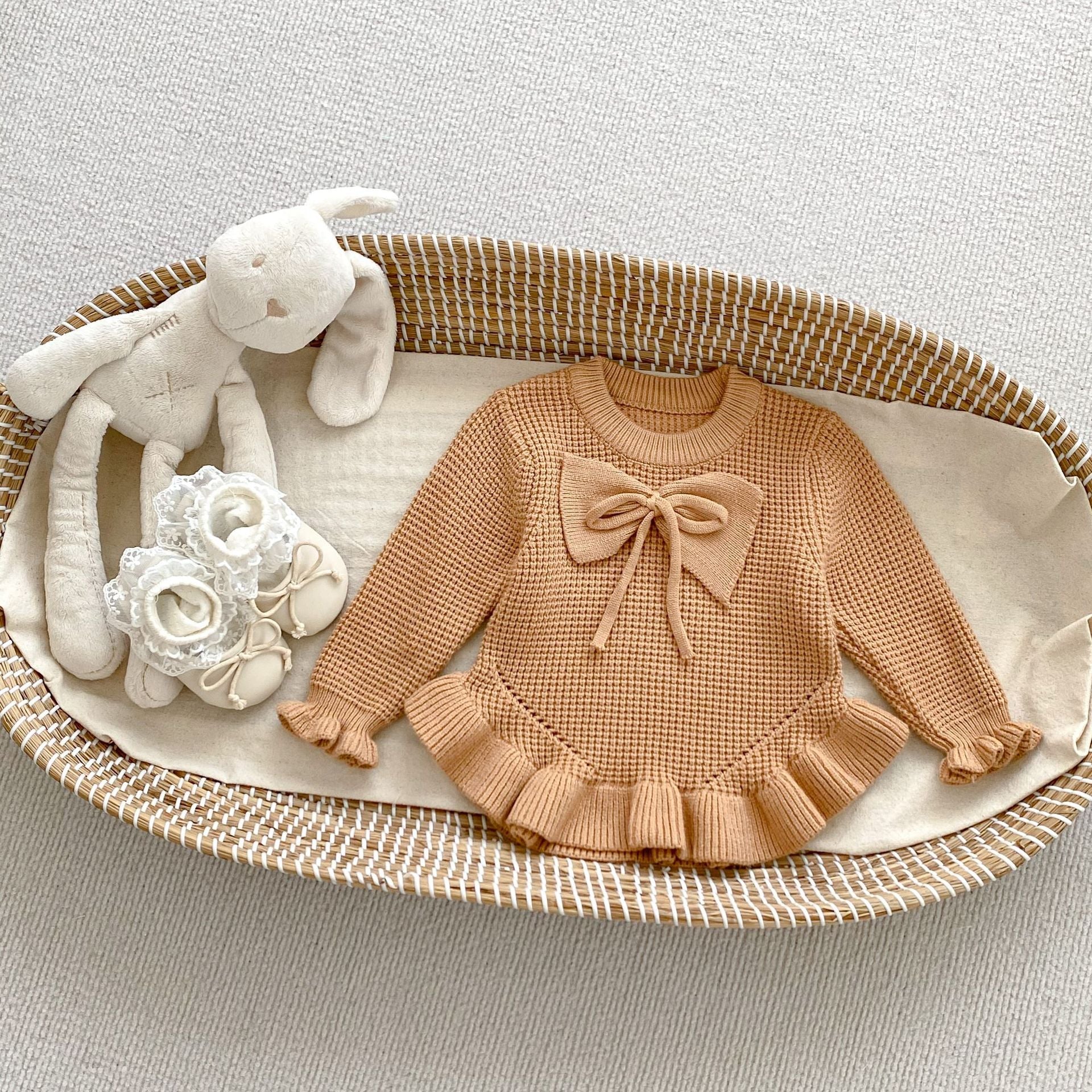 Autumn Arrival Baby Kids Girls Comfortable Solid Color Knitted Long Sleeves Top